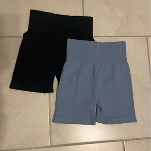 Ribbed Spandex Set of Two - Black and Blue - Size S